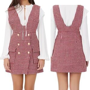 Maje Russi Trompe-l'ail Woven Tweed Mini Dress FR34/US2